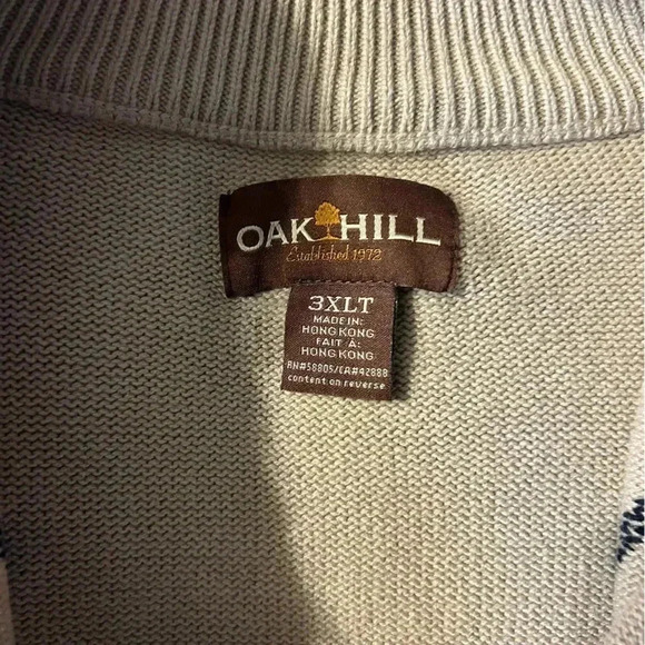Oak Hill Sweater Mens Size 3XLT 1/4 Zip Cowl Neck Comfort Stretch - Picture 3 of 5